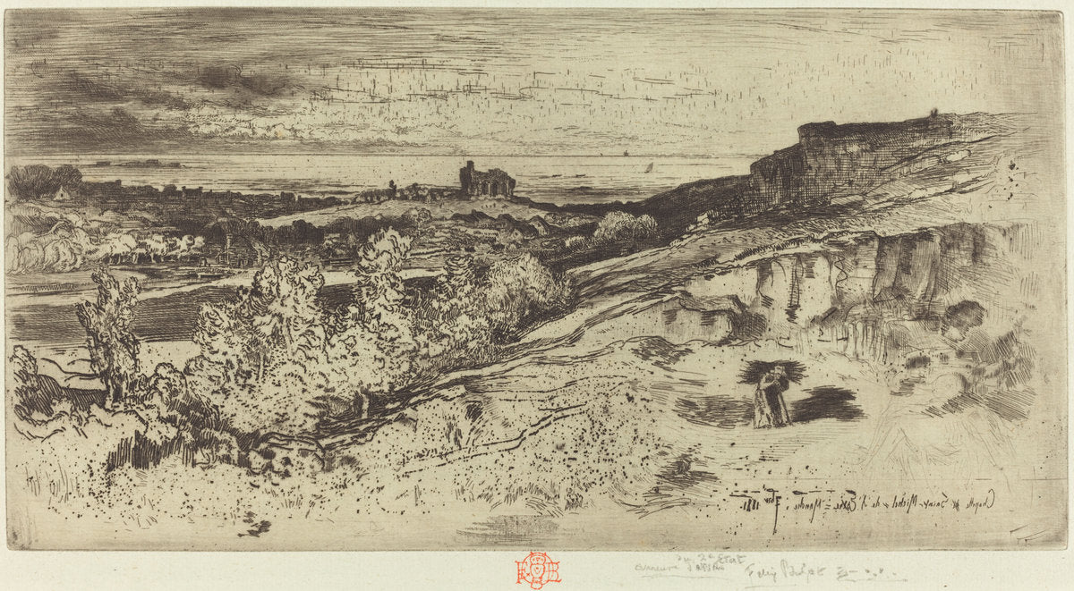 La Chapelle Saint-Michel à l'Estre (The Chapel Saint-Michel at l'Estre) by Félix-Hilaire Buhot (French, 1847 - 1898), 16X12"(A3)Poster Print