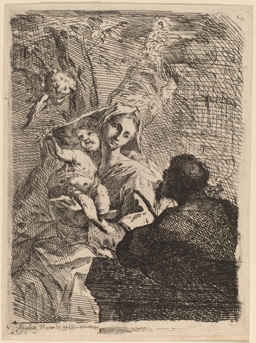 The Rest on the Flight into Egypt by Paul Troger (Austrian, 1698 - 1762), 16X12"(A3)Poster Print