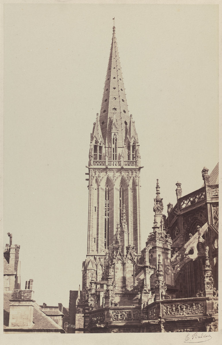 Church of Saint-Pierre, Caen by Édouard-Denis Baldus (French, 1813 - 1889), 16X12"(A3)Poster Print