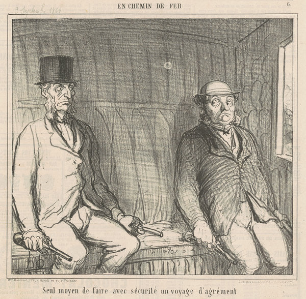 Seul moyen de faire avec sécurité by Honoré Daumier (French, 1808 - 1879), 16X12"(A3)Poster Print