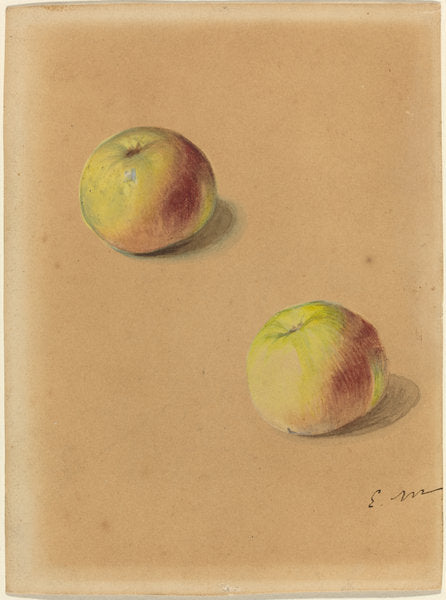 Two Apples by Edouard Manet (French, 1832 - 1883), 16X12"(A3)Poster Print