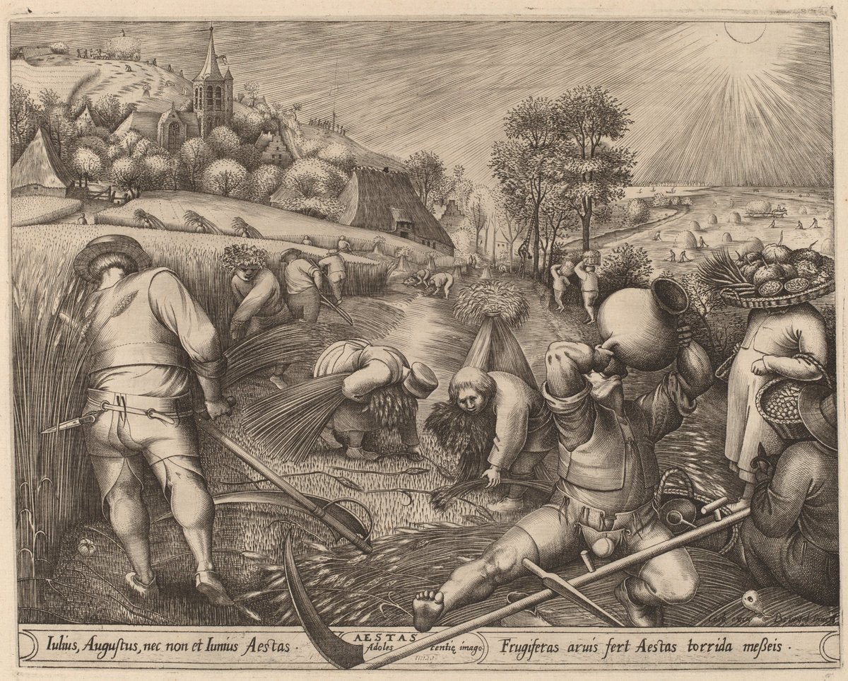 Summer by Pieter van der Heyden after Pieter Bruegel the Elder (Flemish, active c. 1551/1572), 16X12"(A3)Poster Print
