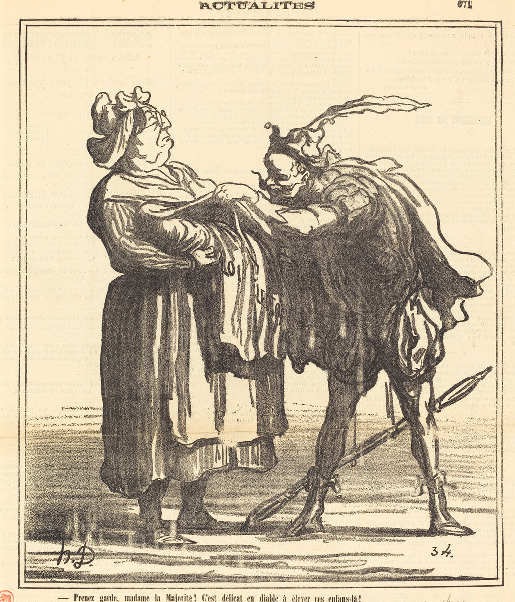 Prenez garde, madame la Majorité! by Honoré Daumier (French, 1808 - 1879), 16X12"(A3)Poster Print