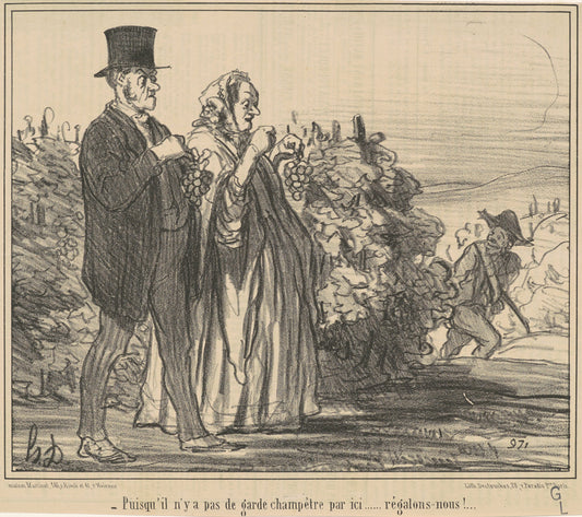 Puisqu'il n'y a pas de garde champêtre ... by Honoré Daumier (French, 1808 - 1879), 16X12"(A3)Poster Print