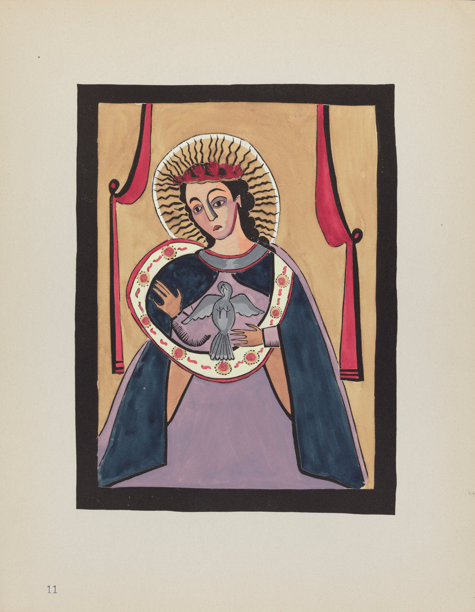 1935/1942 by American 20th Century (Plate 11: Annunciation: From Portfolio "Spanish Colonial Designs of New Mexico"), 16X12"(A3)Poster Print