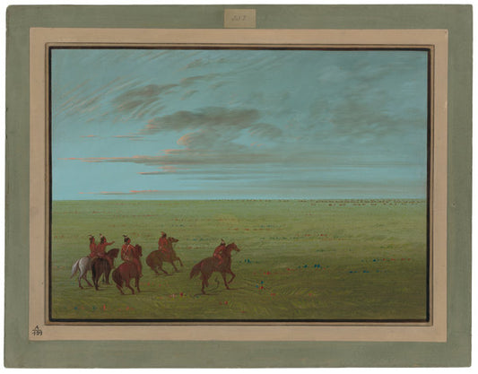 Connibos Starting for Wild Horses by George Catlin (American, 1796 - 1872), 16X12"(A3)Poster Print