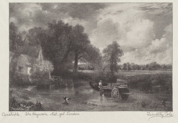 The Haywain by Timothy Cole after John Constable (American, 1852 - 1931), 16X12