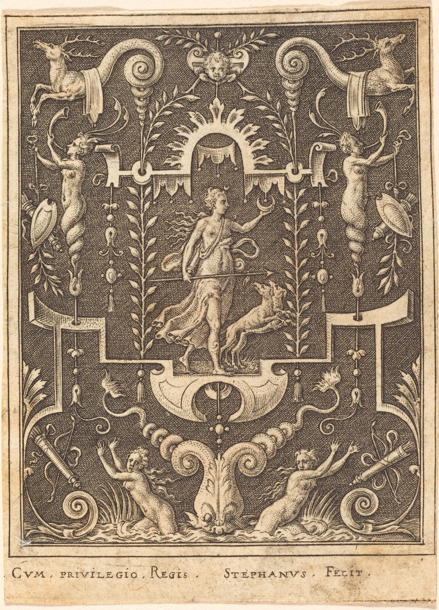 Diana by Etienne Delaune (French, 1518/1519 - 1583), 16X12"(A3)Poster Print