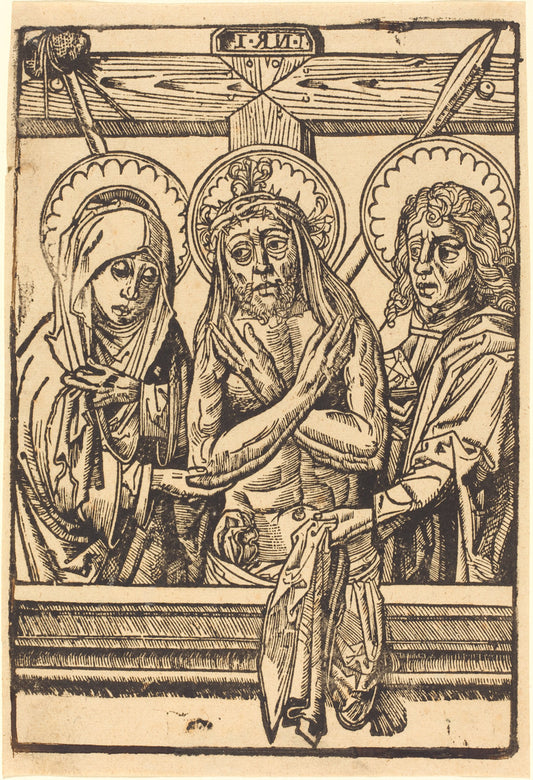 1480/1500 by German 15th Century (Christ between Maria and John), 16X12"(A3)Poster Print