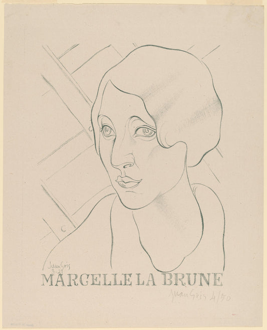 Marcelle la Brune by Juan Gris (Spanish, 1887 - 1927), 16X12"(A3)Poster Print