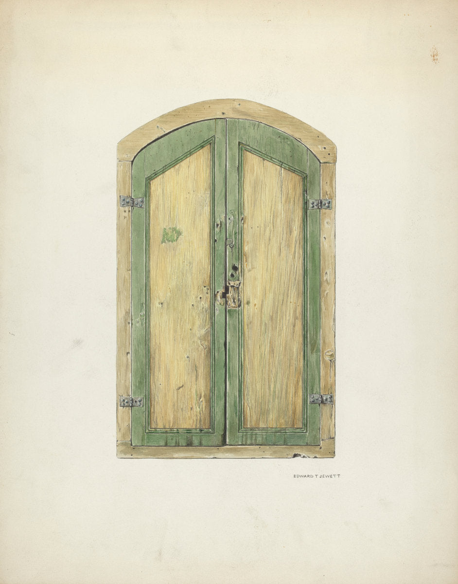 Painted Wooden Shutter by Edward Jewett (American, active c. 1935), 16X12"(A3)Poster Print