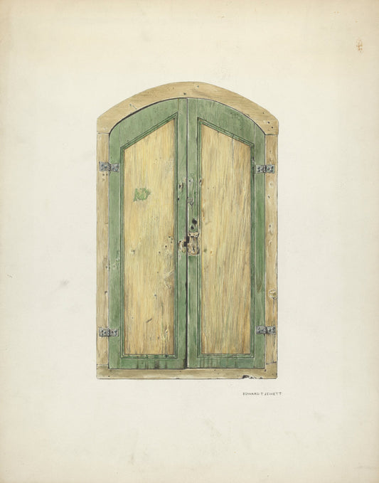 Painted Wooden Shutter by Edward Jewett (American, active c. 1935), 16X12"(A3)Poster Print