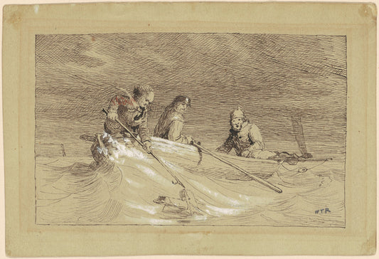 Study for "Shad Fishing" by William Tylee Ranney (American, 1813 - 1857), 16X12"(A3)Poster Print