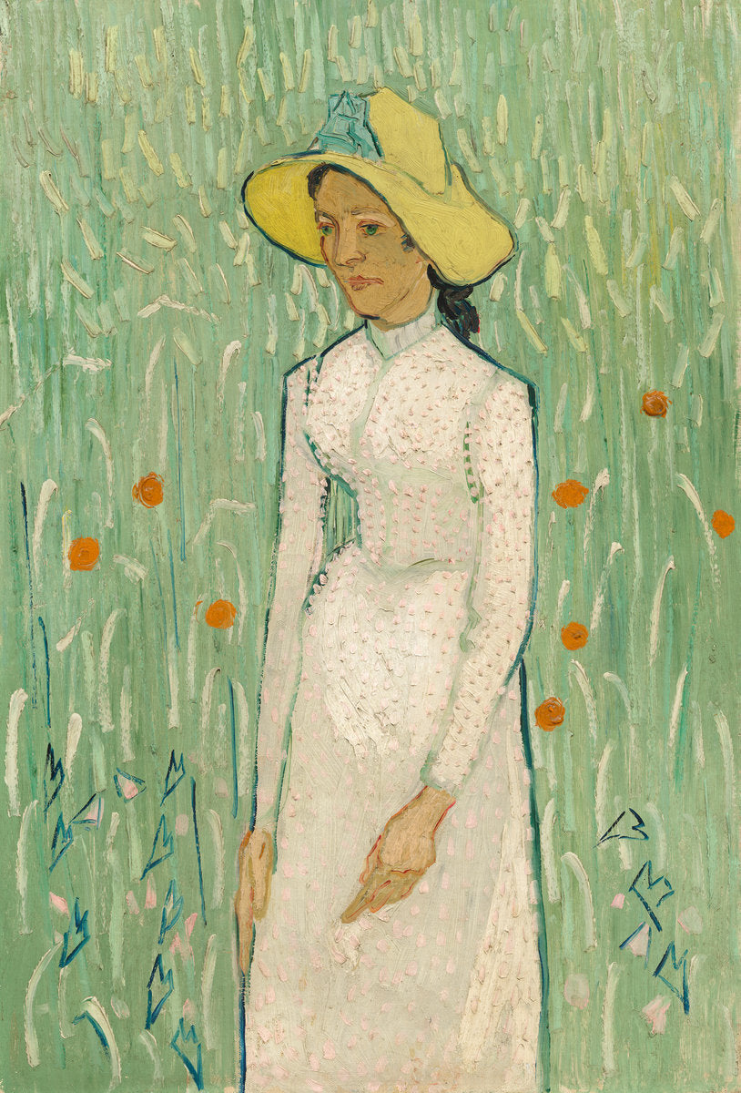 Girl in White by Vincent van Gogh (Dutch, 1853 - 1890), 16X12"(A3)Poster Print