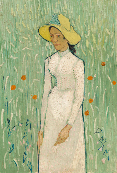 Girl in White by Vincent van Gogh (Dutch, 1853 - 1890), 16X12"(A3)Poster Print