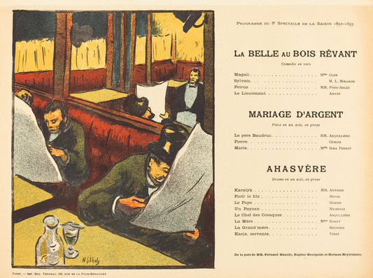 La Belle au bois rêvant; Mariage d'argent; Ahasvère by Henri-Gabriel Ibels (French, 1867 - 1936), 16X12"(A3)Poster Print