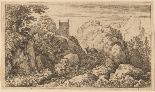 Cart in a Narrow Pass by Allart van Everdingen (Dutch, 1621 - 1675), 16X12"(A3)Poster Print