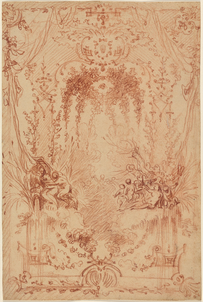 The Bower by Antoine Watteau (French, 1684 - 1721), 16X12"(A3)Poster Print