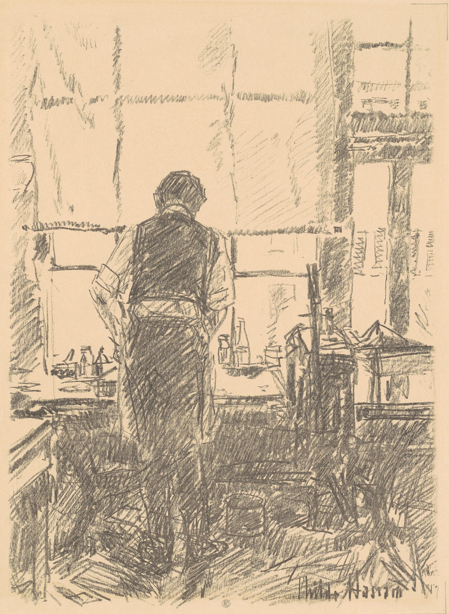 Portrait of Joseph Pennell by Childe Hassam (American, 1859 - 1935), 16X12"(A3)Poster Print