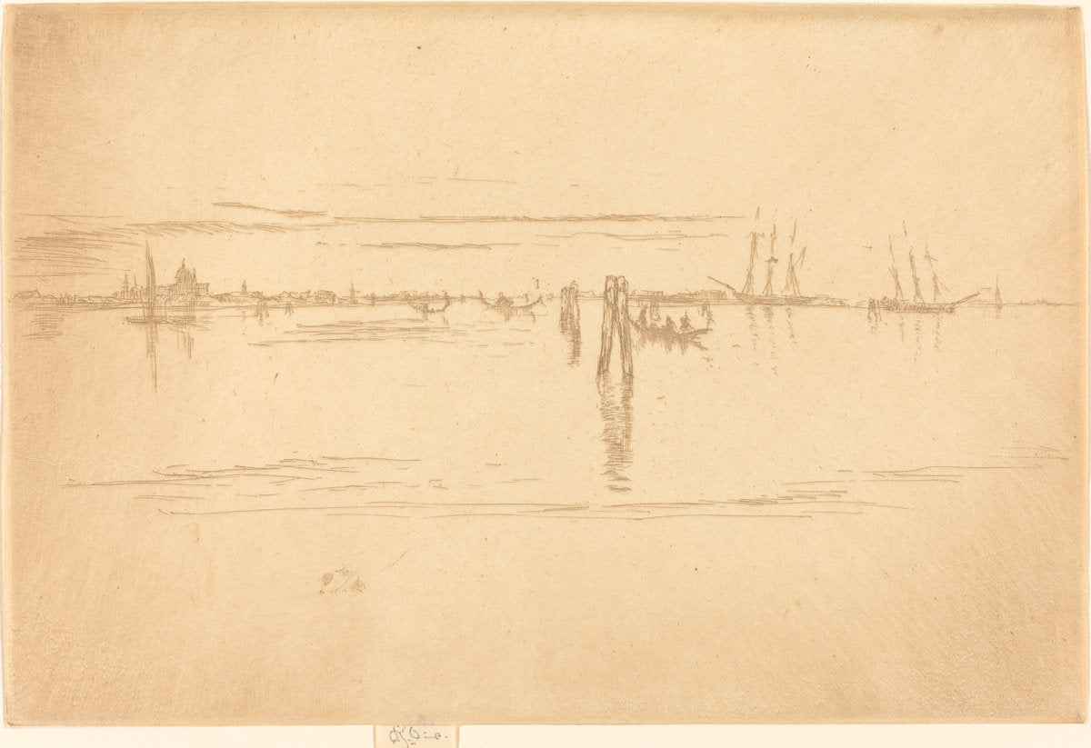 Long Lagoon by James McNeill Whistler (American, 1834 - 1903), 16X12"(A3)Poster Print