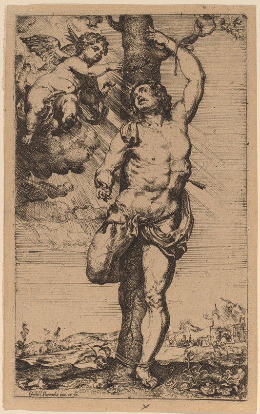 Saint Sebastian by Willem Panneels (Flemish, c. 1600 - probably 1632), 16X12"(A3)Poster Print