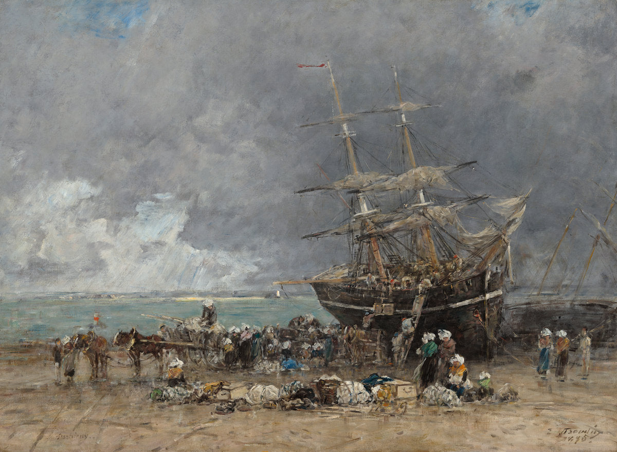 Return of the Terre-Neuvier by Eugène Boudin (French, 1824 - 1898), 16X12"(A3)Poster Print