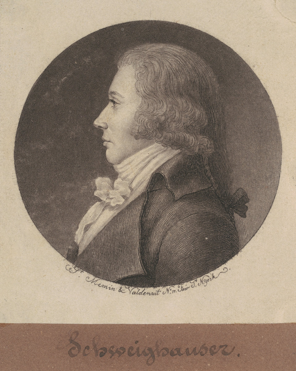 Schweighauser by Charles B. J. Févret de Saint-Mémin (French, 1770 - 1852), 16X12"(A3)Poster Print