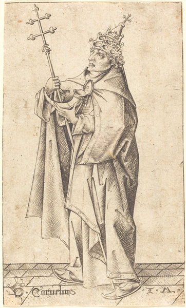 Saint Cornelius by Israhel van Meckenem (German, c. 1445 - 1503), 16X12"(A3)Poster Print