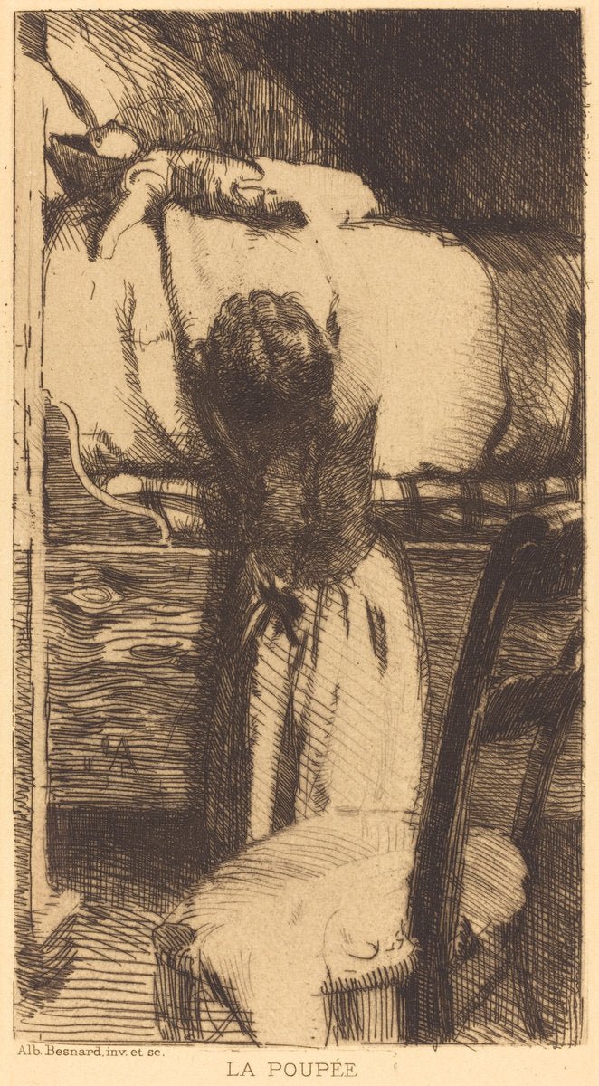 The Doll (La Poupée) by Albert Besnard (French, 1849 - 1934), 16X12"(A3)Poster Print
