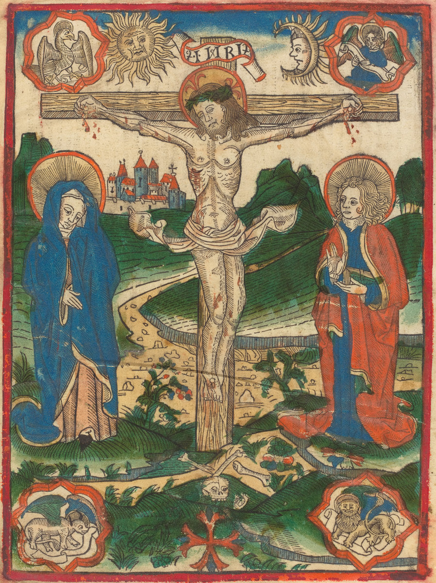 1480/1500 by German 15th Century (Christ on the Cross), 16X12"(A3)Poster Print