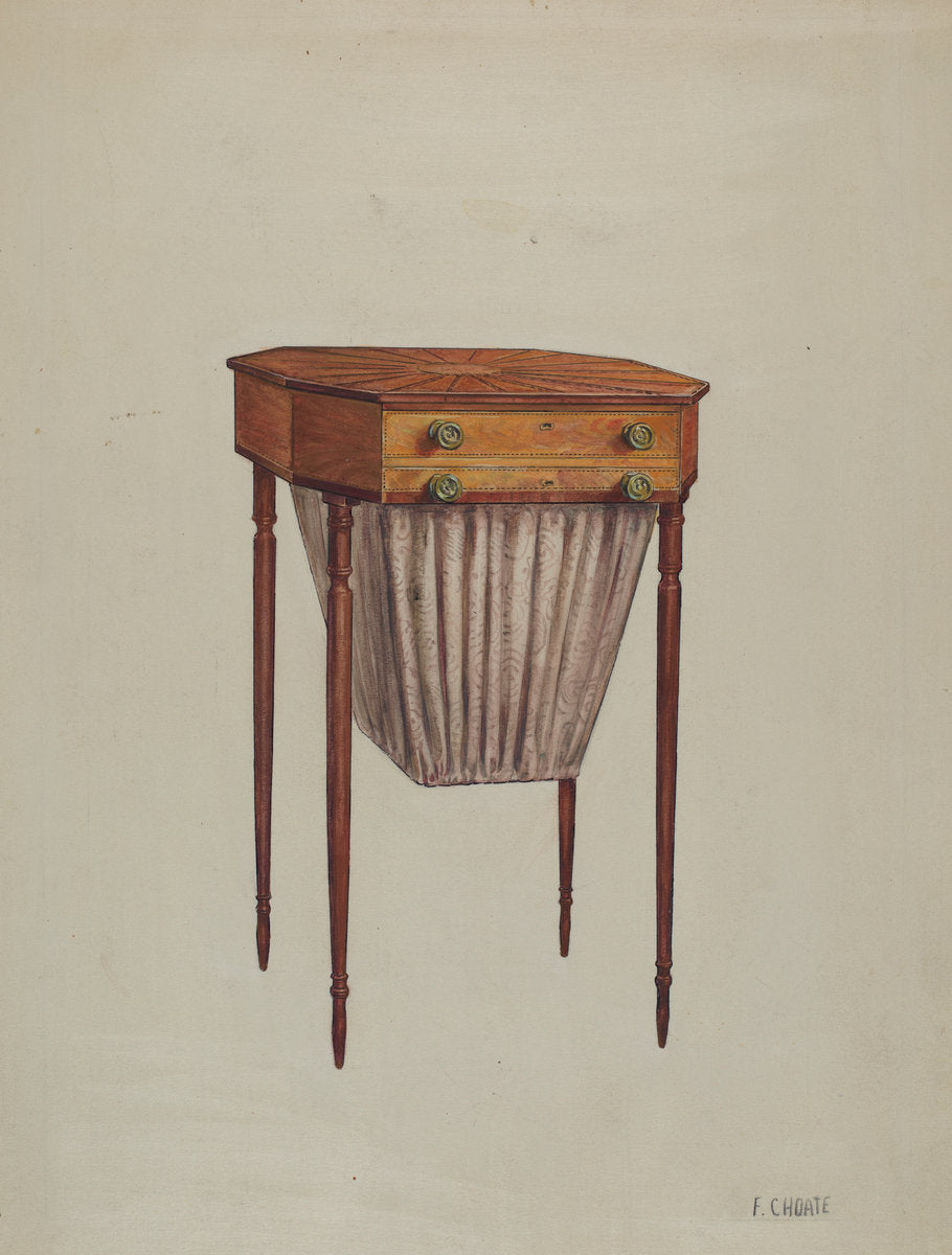Sewing Table by Florence Choate (American, active c. 1935), 16X12"(A3)Poster Print