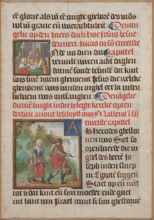 c. 1430 by Flemish 15th Century (Manuscript Leaf from a Book of Hours), 16X12"(A3)Poster Print