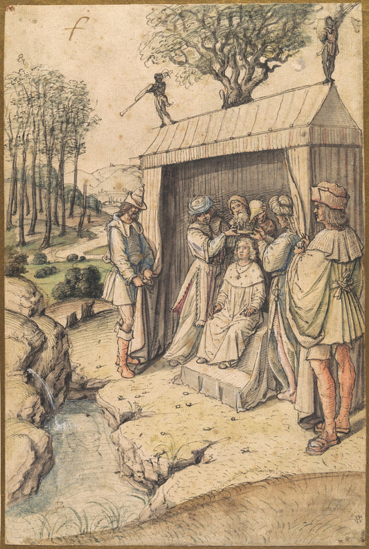 The Coronation of Solomon by the Spring of Gihon by Jean Poyet (French, c. 1445 - c. 1503), 16X12"(A3)Poster Print