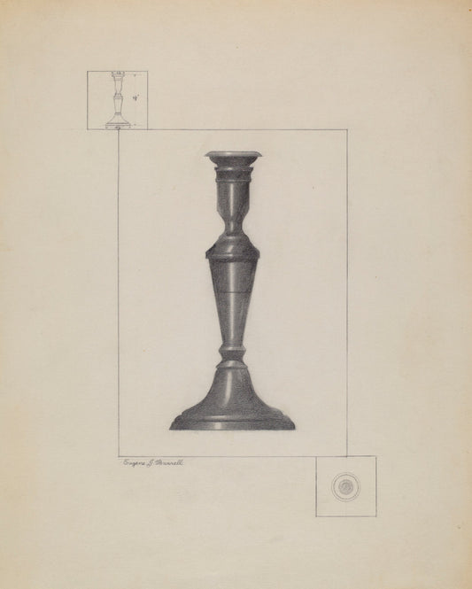 Candlestick by Eugene Barrell (American, active c. 1935), 16X12"(A3)Poster Print