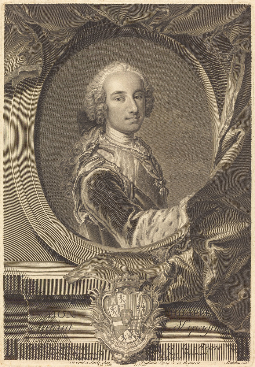 Don Philippe, Infant d'Espagne by Jean-Joseph Balechou after Louis Rene de Vialy (French, 1716 - 1764), 16X12"(A3)Poster Print