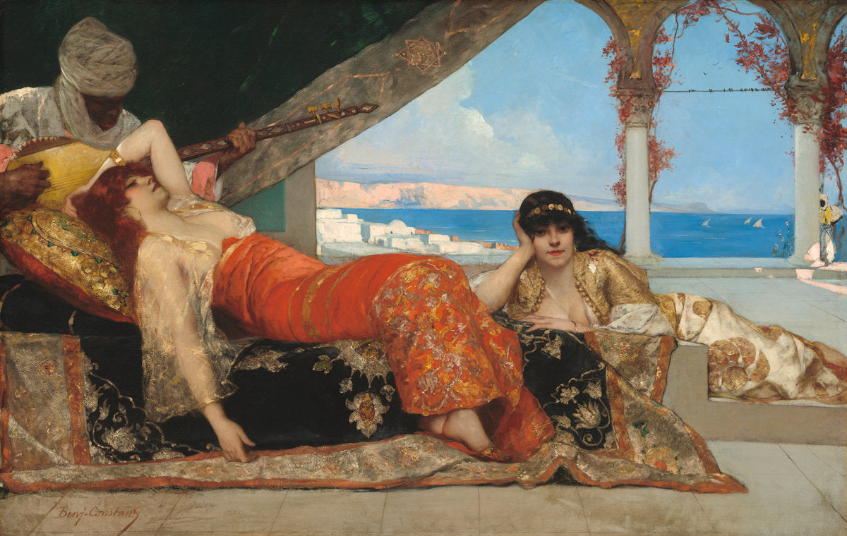 The Favorite of the Emir by Jean Joseph Benjamin Constant (French, 1845 - 1902), 16X12"(A3)Poster Print