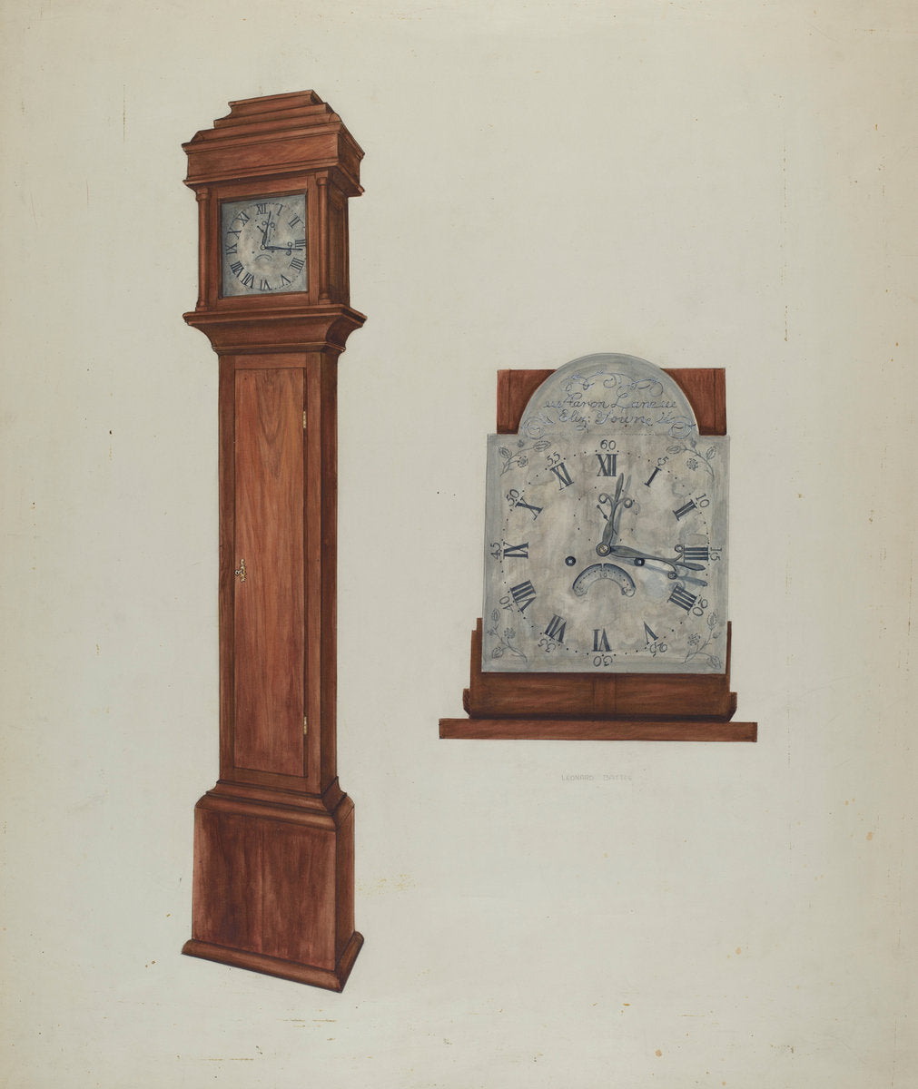 Clock by Leonard Battee (American, active c. 1935), 16X12"(A3)Poster Print