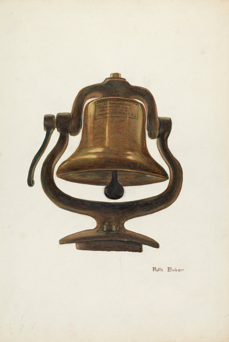 Locomotive Bell by Ruth Buker (American, active c. 1935), 16X12"(A3)Poster Print