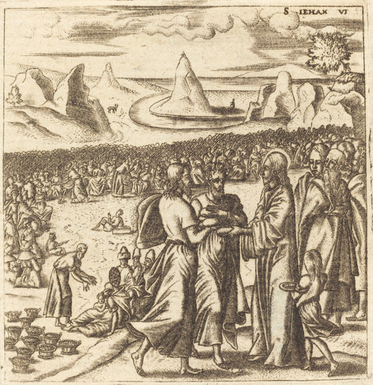 The Miracle of the Loaves and the Fishes by Léonard Gaultier (French, 1561 - 1641), 16X12"(A3)Poster Print