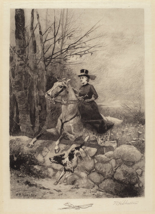 After the Hounds by William Henry Shelton (American, 1840 - 1932), 16X12"(A3)Poster Print