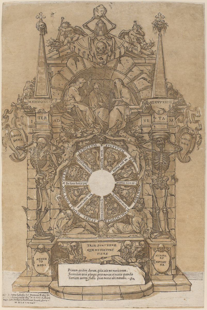 Allegory on Death by Andrea Andreani after Giovanni Fortuna (Italian, 1558/1559 - 1629), 16X12"(A3)Poster Print