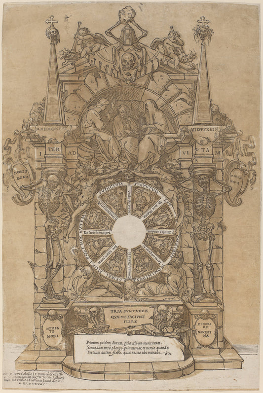 Allegory on Death by Andrea Andreani after Giovanni Fortuna (Italian, 1558/1559 - 1629), 16X12"(A3)Poster Print