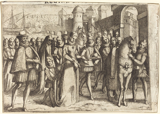 Arrival at Valencia [recto] by Jacques Callot (French, 1592 - 1635), 16X12"(A3)Poster Print