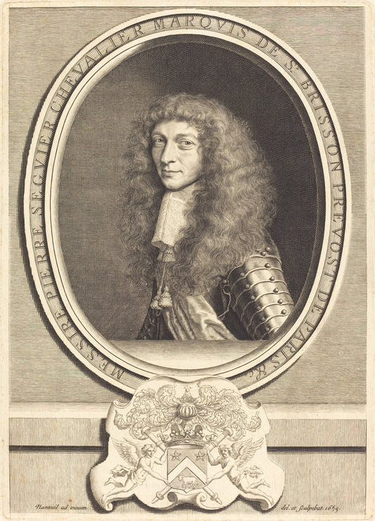 Pierre Seguier, Marquis de Saint-Brisson by Robert Nanteuil (French, 1623 - 1678), 16X12"(A3)Poster Print