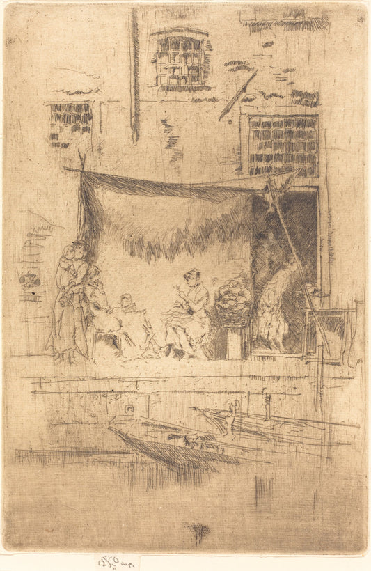 Fruit-Stall by James McNeill Whistler (American, 1834 - 1903), 16X12"(A3)Poster Print