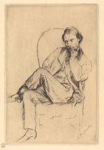 Renoir Seated by Marcellin-Gilbert Desboutin (French, 1823 - 1902), 16X12"(A3)Poster Print