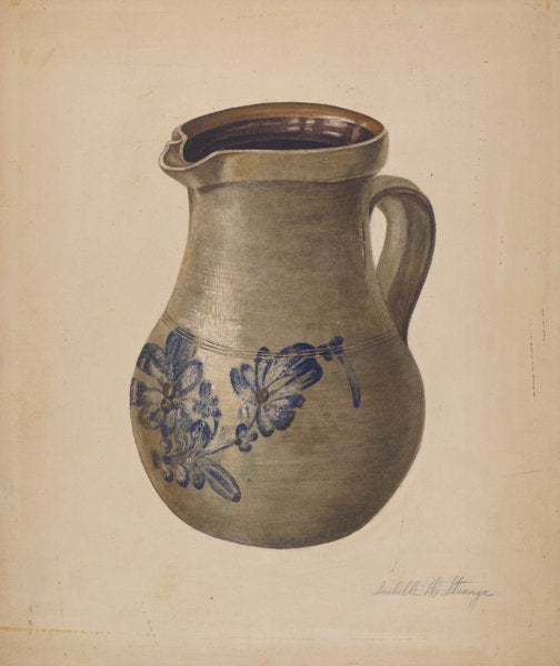 Stoneware Pitcher by Isabelle De Strange (American, active c. 1935), 16X12"(A3)Poster Print