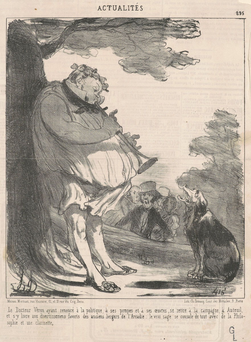 Le docteur Véron ... a  Auteuil ... by Honoré Daumier (French, 1808 - 1879), 16X12"(A3)Poster Print