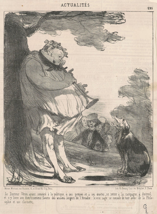 Le docteur Véron ... a  Auteuil ... by Honoré Daumier (French, 1808 - 1879), 16X12"(A3)Poster Print