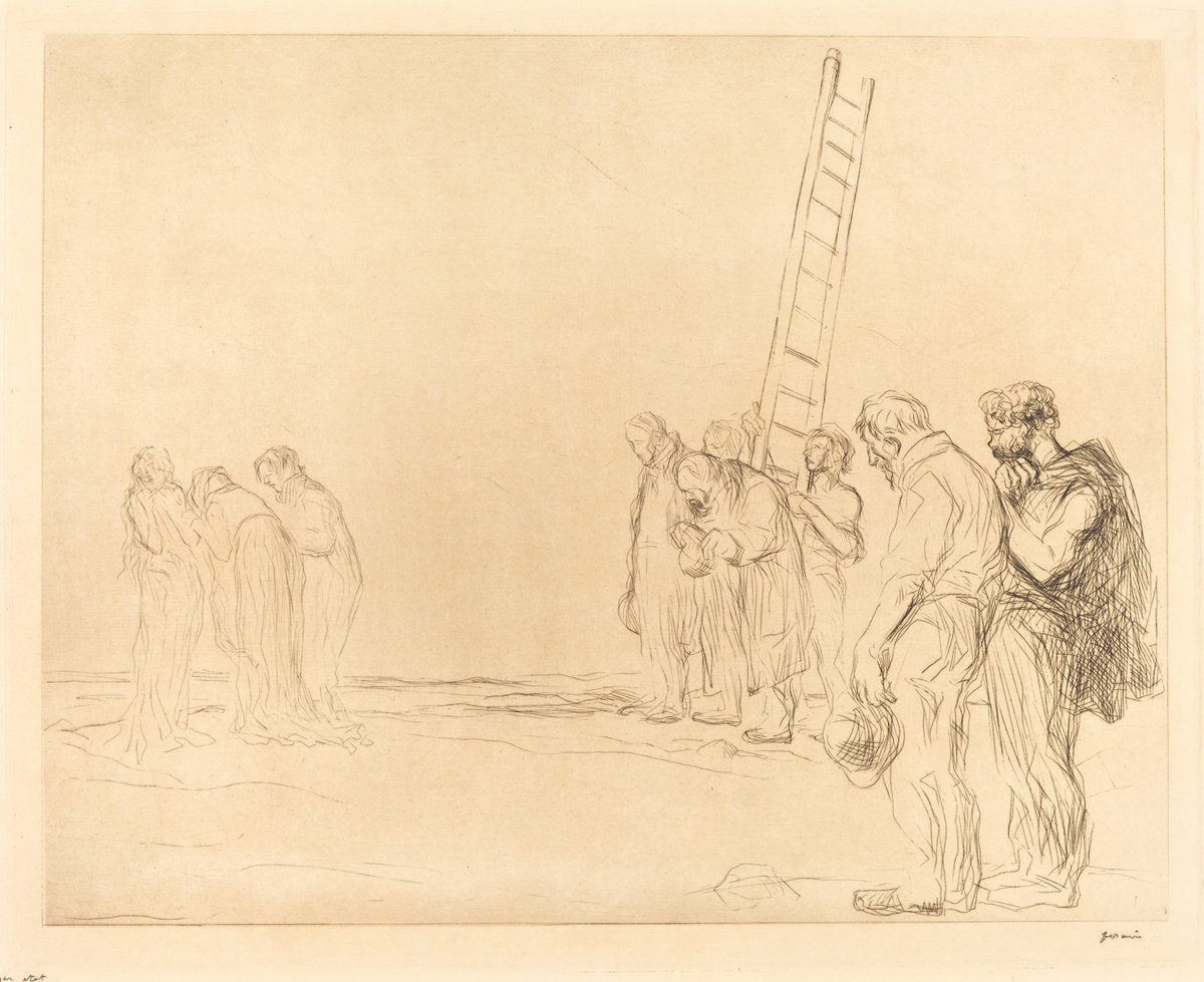 Calvary (second plate) by Jean-Louis Forain (French, 1852 - 1931), 16X12"(A3)Poster Print